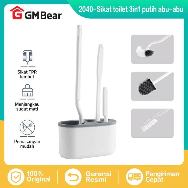 GM Bear Sikat WC Toilet (3 in 1) 2040 - Toilet Brush Sikat Pembersih Kamar Mandi