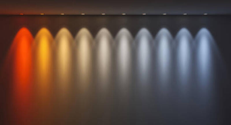 kelvin temperature colours different kelvin temperature colours 3d rendering image downlight led stock pictures, royalty-free photos & images