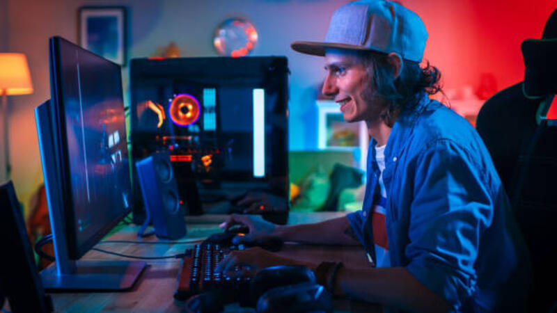 gamer-profesional-bermain-game-video-online-penembak-orang-pertama-di-komputer-pribadinya-yang.jpg (612×344)