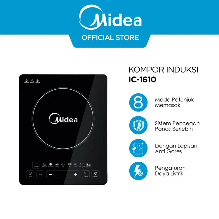 Midea Kompor Induksi IC-1610 Hitam  Induction Cooker Kompor Listrik