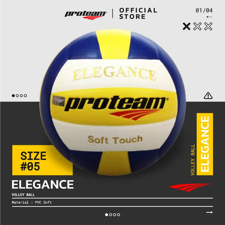 Bola Voli Original Proteam Volley Ball Elegance Blue-Yellow-White Size 5