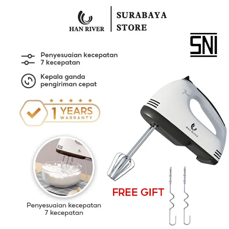 HAN RIVER  Mixer hand mixer HRDDQ01WT / Pengocok Telur Elektrik Multifungsi