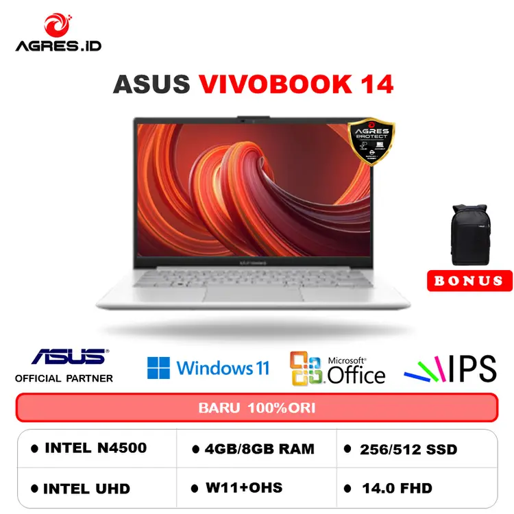 ASUS VIVOBOOK GO E410KA N4500 8GB 256GB W11+OHS+O365 14.0FHD PNK -FHD4822M