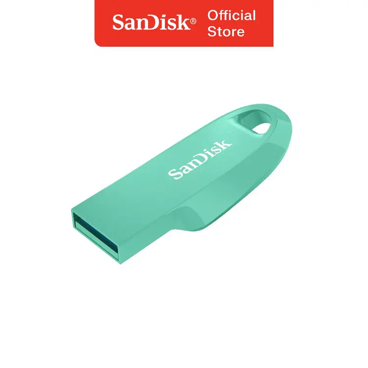 SanDisk CZ550 Ultra Curve 128GB USB 3.2 Mint Green / Hijau (Up to 100MB/s) - Flashdisk