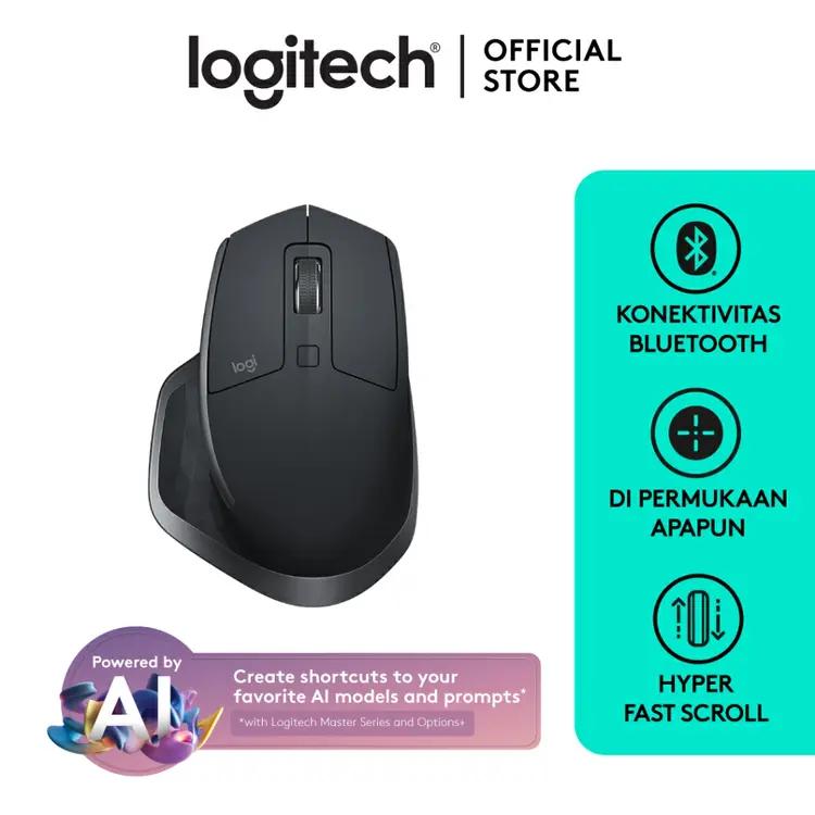 Logitech MX Master 2S Mouse Wireless, BLUETOOTH EDITION, Ergonomics & Rechargeable for Power User Windows, Mac, Chrome OS, Android & iOS