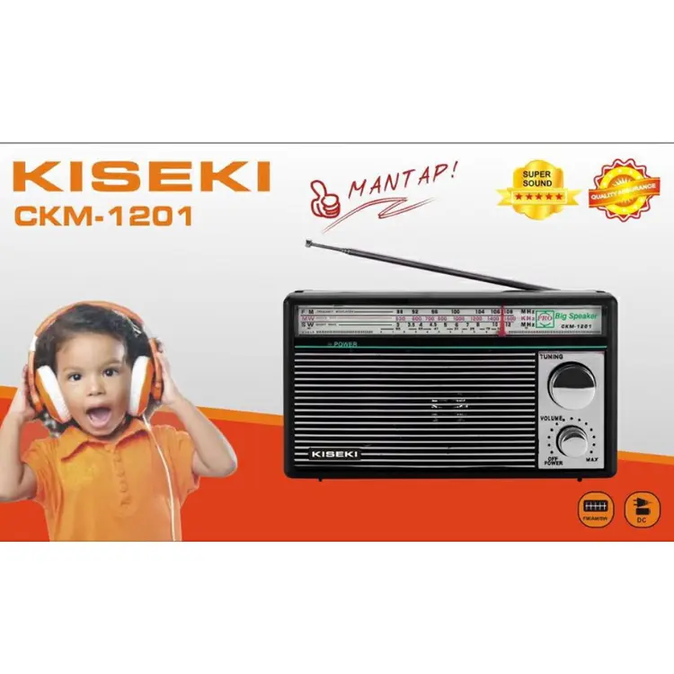 Kiseki Radio Portable International Jadul 3 Band Fm - Am -Sw Ac/Dc Ckm- 1201Antik
