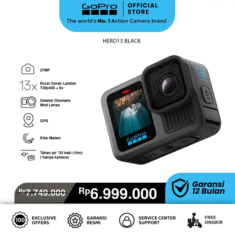 [PRODUK BARU] GoPro Hero13 - Action Cam 5.3K60 Video Resolution + GPS Tracker + HDR Quality