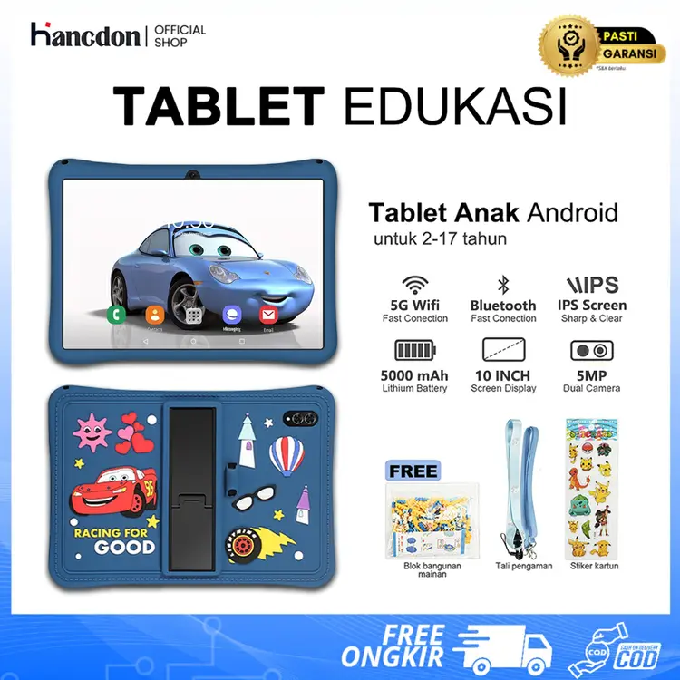 Hancdon 6GB+128GB 10.1inch Tablet Anak Android Wifi 5G Dual SIM Harga Rendah Tablet Tablet Gaming kantor tab Tablet Pembelajaran Garansi 100%