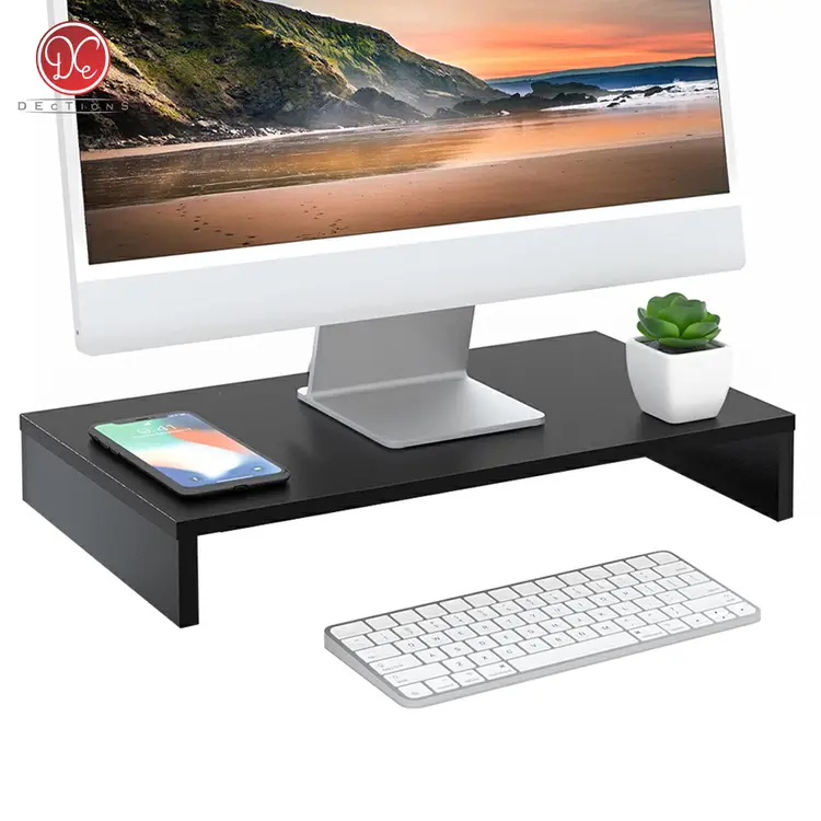 DEcTionS Meja Kayu Stand Dudukan Monitor Laptop Komputer Minimalis Portable Serbaguna 50x20x9.5 cm
