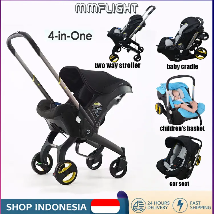 Mmflight Stroller Car Seat Bayi Stroller Baby 4 in 1 Multiple Function Stroller Anak