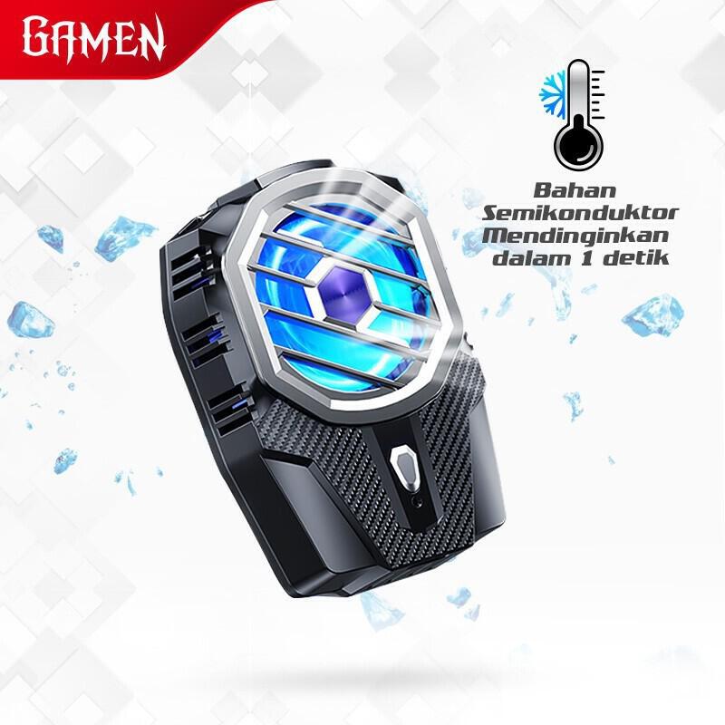 Product image GAMEN Fan Cooler HP Wireless Type-C Rechargeable GMR05 RGB 3 Level Dingin dengan Klip Pendingin HP Gaming Heatsink Kipas HP Support Semua HP 9