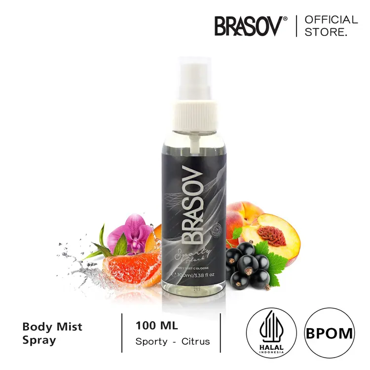 BRASOV Body Mist Pria 100 ML Cologne Sehari-Hari Spray Besar Lelaki Marvel / Sporty Ori