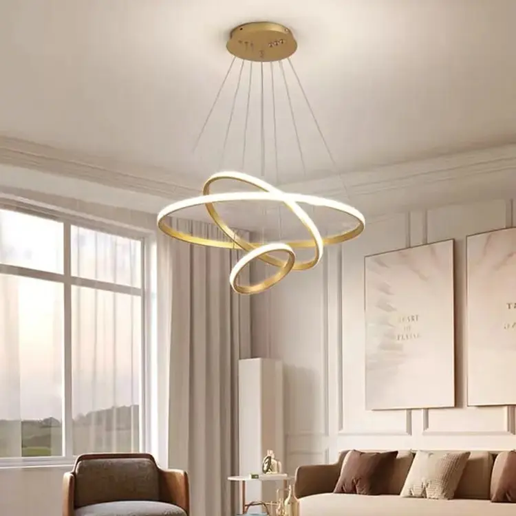 NORDIC STYLE LUXURY Lampu Hias Gantung Ring 3 Warna Langit-Langit Plafon Indoor