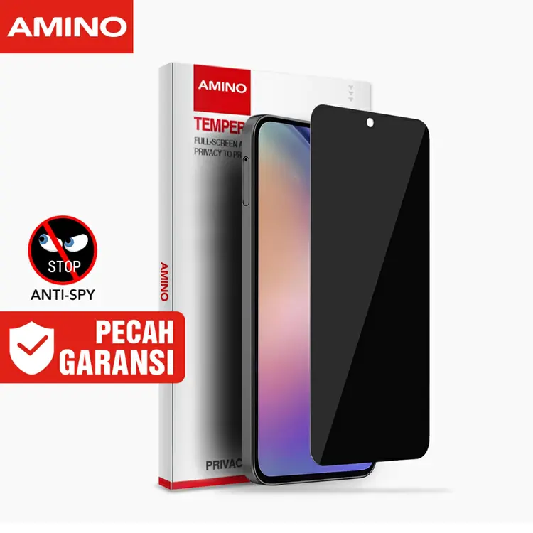 AMINO Anti Spy Tempered Glass Untuk Samsung A51 A56 A36 A55 A54 5G A53 A52 / A52S A35 S23 FE / S20 FE 5G Antispy Antigores / Anti Gores / Anti Gores Screen / Privacy Glass