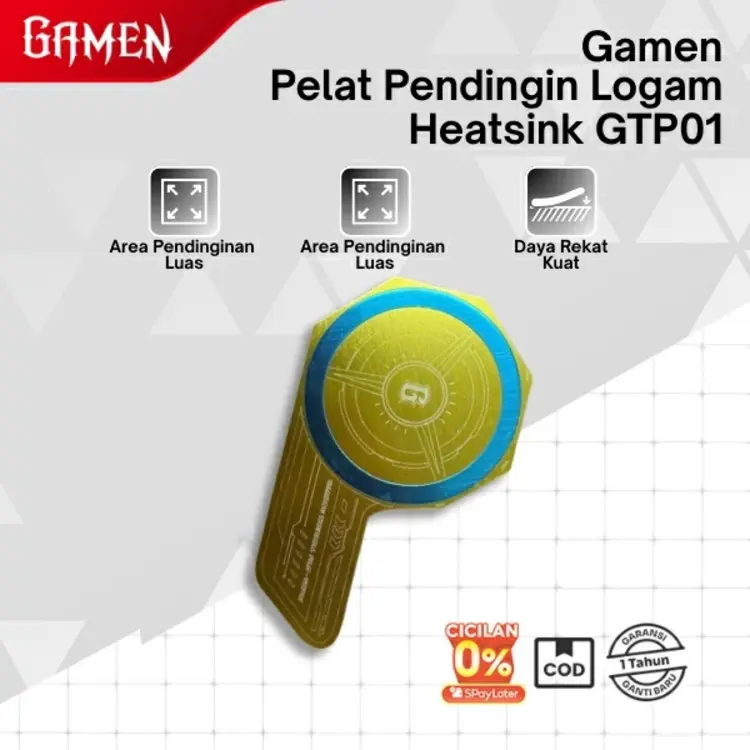 GAMEN Heatsink Hp Pendingin Cepat Area Luas GTP01 Perekat Kuat For Apple / Android Pendingin Hp Untuk Game Heatsink Pendingin Cooling Hp Cooling Pad Hp Pendingin Hp Iphone Cooler Hp Original - Garansi 1 Tahun
