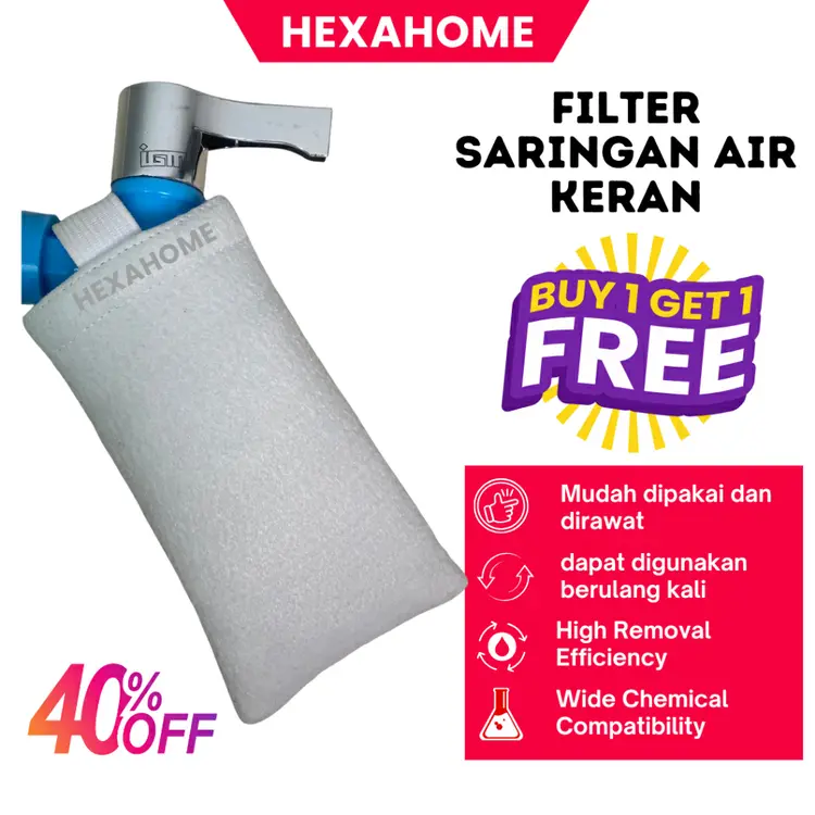 HEXAHOME - Promo Beli 1 Gratis 1 Filter Air Kran 5 Micron Filter Air Kran Saringan Air Tandon