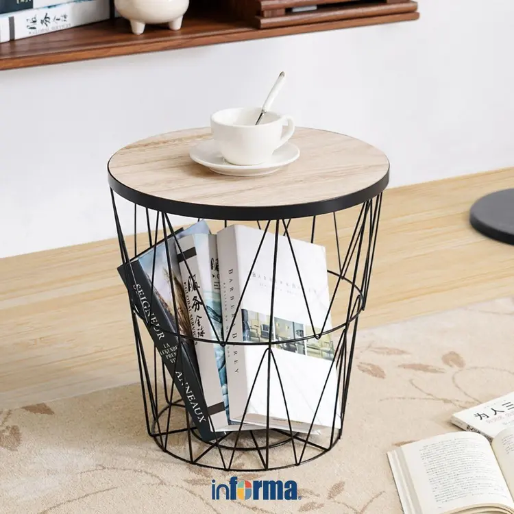 Informa Topaz Meja Tamu Dengan Penyimpanan - Hitam Coffee Table Meja Ruang Tamu Serbaguna Meja Sofa Furniture Rumah Aesthetic
