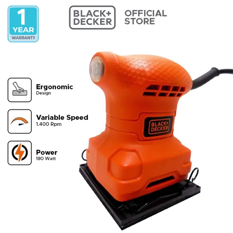 Black+Decker Electric Sander / Mesin Amplas Kayu 180Watt BS200-B1