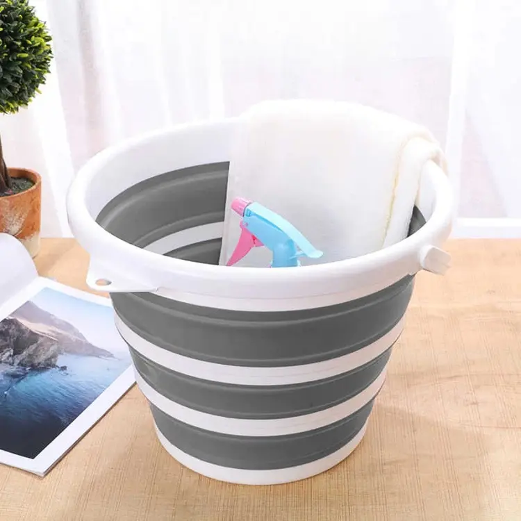 Ember Lipat Portable Ukuran 3L 5L 10L Ember Plastik Silikon Serbaguna Ember Lipat Serbaguna