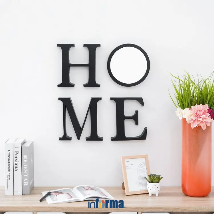 Informa 22.5 cm Set 4 Pcs Hiasan Dinding Home - Hitam Wall Art Decoration Dekorasi Dinding Rumah Cafe Restoran Hotel Pajangan Tembok Serbaguna Aesthetic