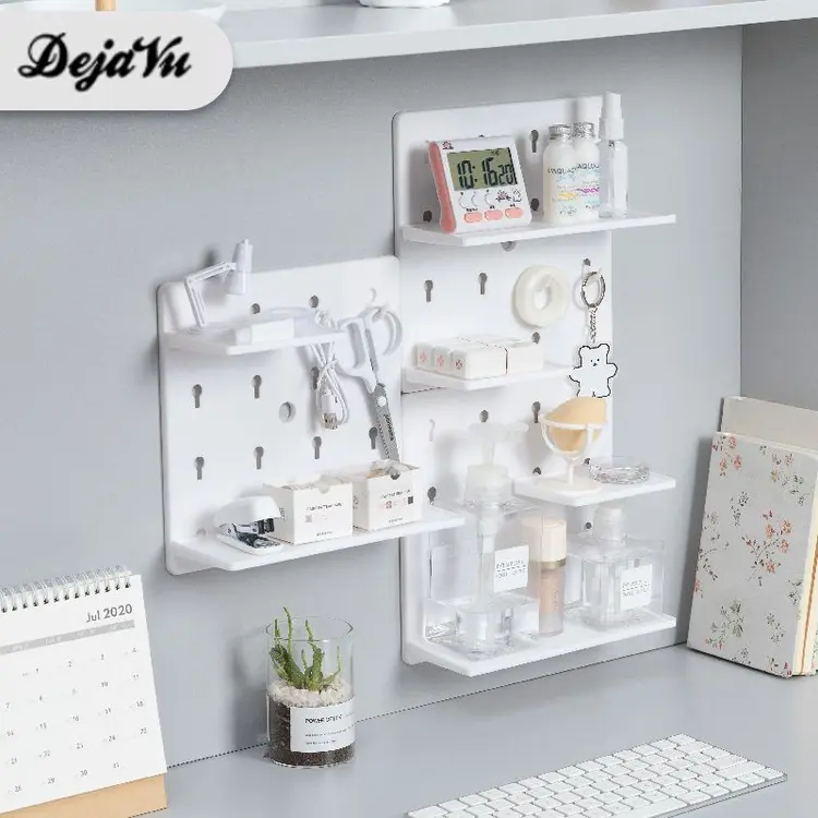 Dejavu Rak Dinding Minimalis Papan Dinding Berlubang Tempel Hiasan Dinding Rak Stationery Tempel Dinding Lubang Rak Pegboard HRD303
