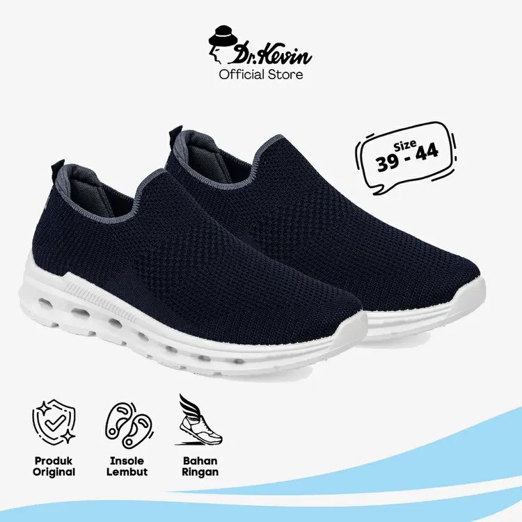 Dr. Kevin Sepatu Sport Pria Men Sneakers Sekolah Flyknit Slip On 889-071