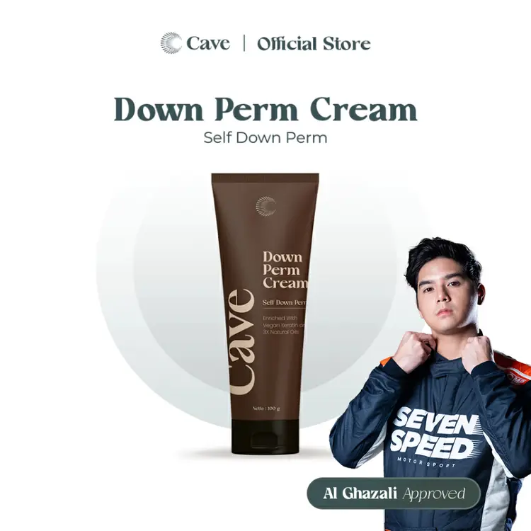 Cave Down Perm Cream 100 gr - Gel Down Penata dan Smooting untuk Styling Rambut Pria