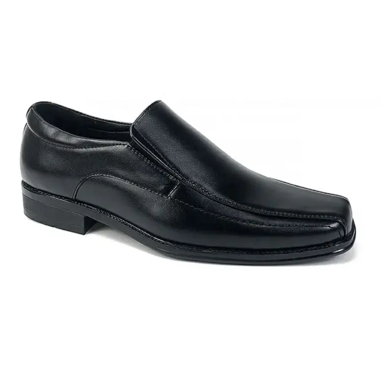 Finetic Sepatu Pantofel Oxford Pria Kulit Hitam Polos Model Slop Kantor Kerja P-01