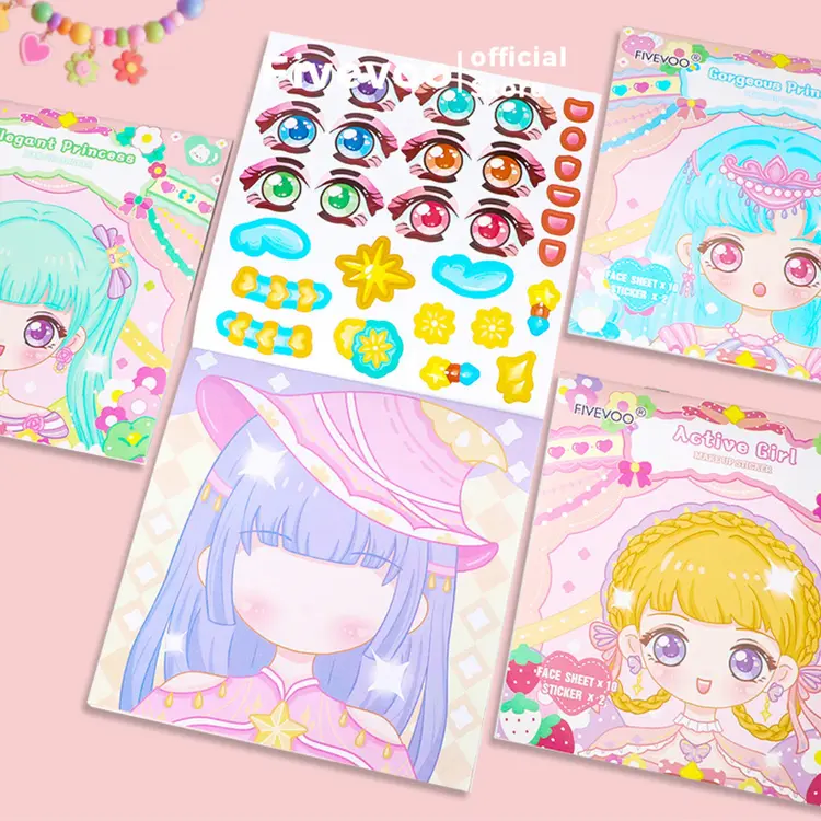 FIVEVOO Stiker Book Mainan/ Buku Stiker Anak/ Buku stiker bermain/ Buku stiker tempel karakter/ Stiker mainan edukasi anak