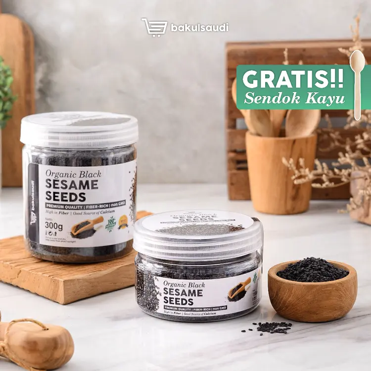 Organic Roasted Black Sesame Seeds Premium / Biji Wijen Hitam Panggang Organik / Goma Seed
