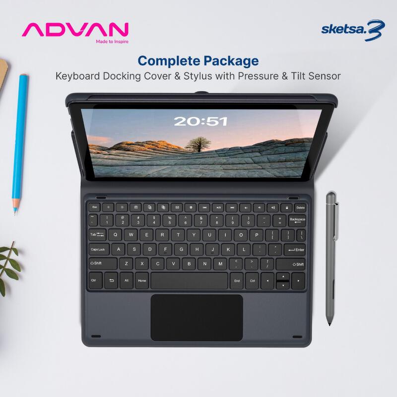 Product image [FREE KEYBOARD + PEN] ADVAN Tab Sketsa 3 | Dual Sim Card 4G LTE | Layar 10.1” HD IPS | 128GB+RAM 6GB | Tiger T606 | Android 13 | Garansi Resmi 1 Tahun 7