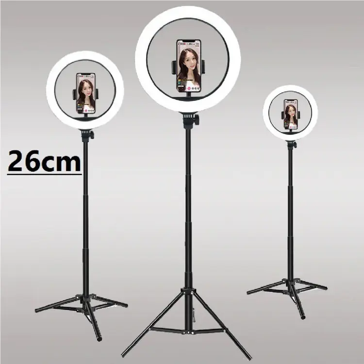 RING LIGHT LED 26CM + TRIPOD 3121 2,1 meter SELFIE MAKE UP LIVE TIKTOK
