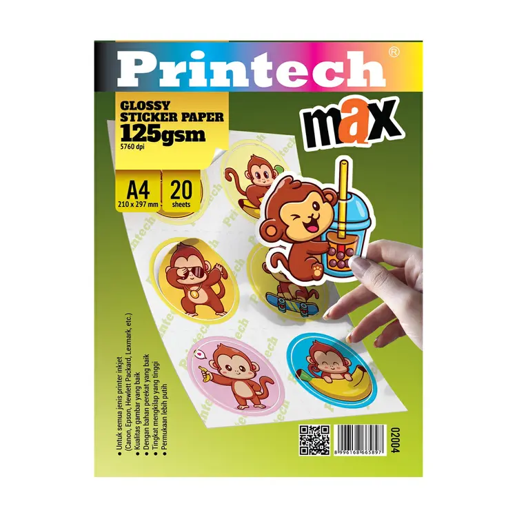 PRINTECH Kertas Foto / Photo Paper Glossy Sticker MAX A4 135gsm - 02004-N