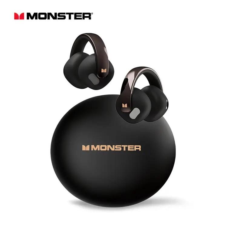 Monster XKT30 Ear Clip Wireless Bluetooth 5.4 Headsets Super Bass Music Earphones