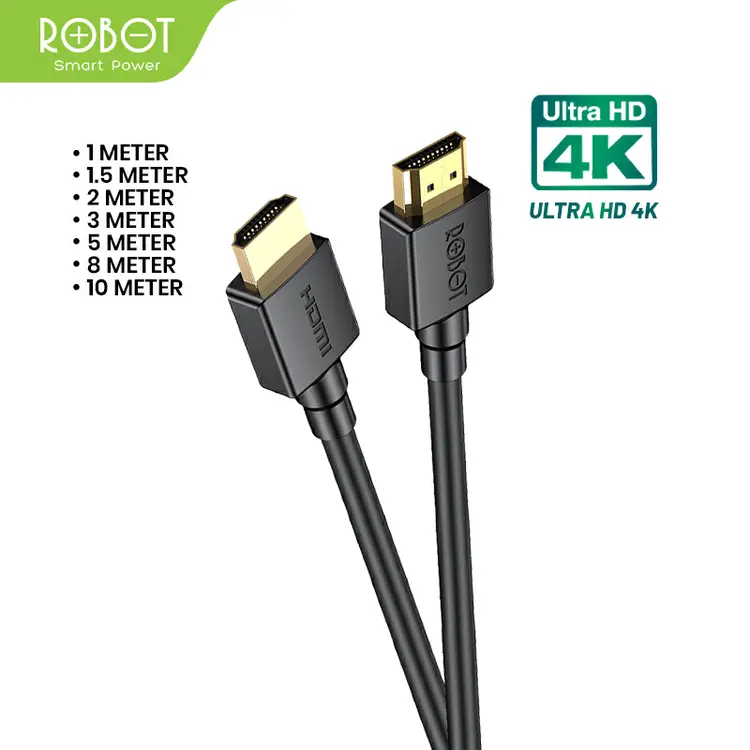 ROBOT Kabel HDMI 4K RFH01/RFH05/RFH03 HDMI 4K 3D Round untuk HDTV LCD Projector  Garansi 1 Tahun