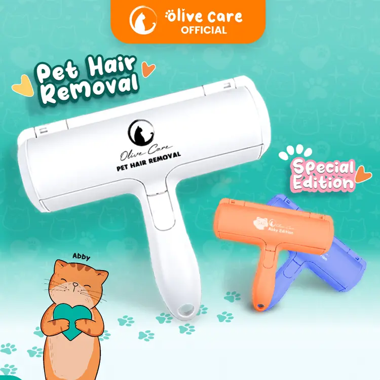Olive Care Pembersih Bulu Kucing/Anjing PET HAIR REMOVAL yaitu Lint Roller Portable Jangka Panjang (Lifetime Use) untuk Pembersih Baju/Pakaian, Sofa, Tempat Tidur dll