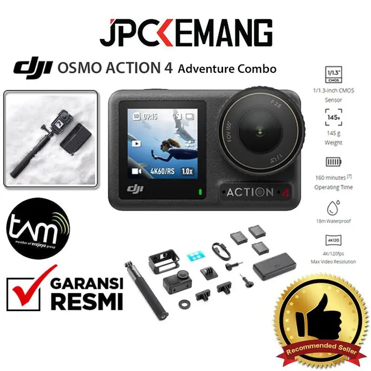 DJI Osmo Action 4 Adventure Combo DJI Action Camera Action Cam Garansi Resmi