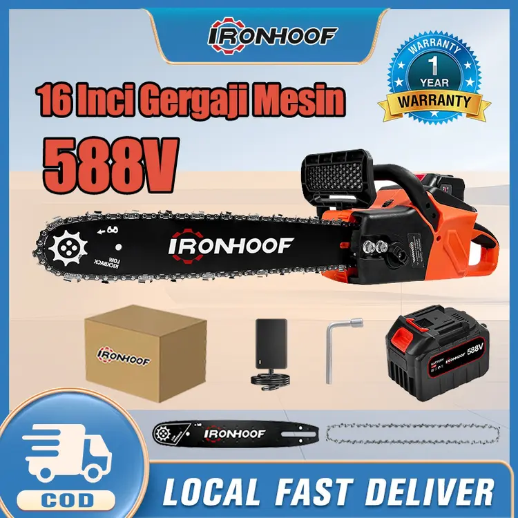 16/12 Inci Gergaji mesin 588V Cordless Lithium Baterai gergaji kayu chainsaws