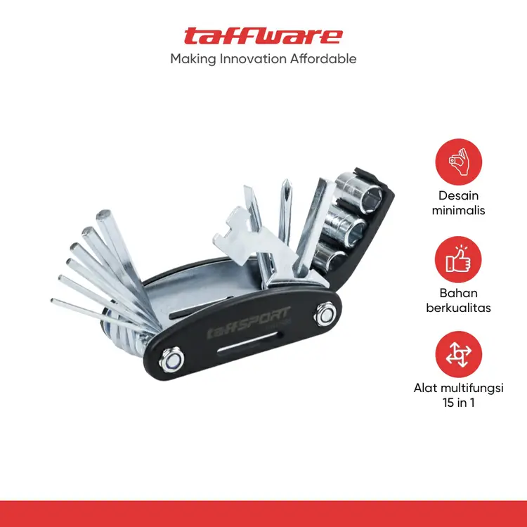 TaffSPORT Multifunctional 15 in 1 EDC Repair Tool - HW0668