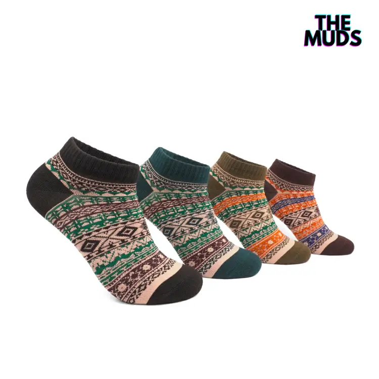 THE MUDS - Kaos Kaki Oldschool Pendek Skate Motif Lowcut Tribal Series