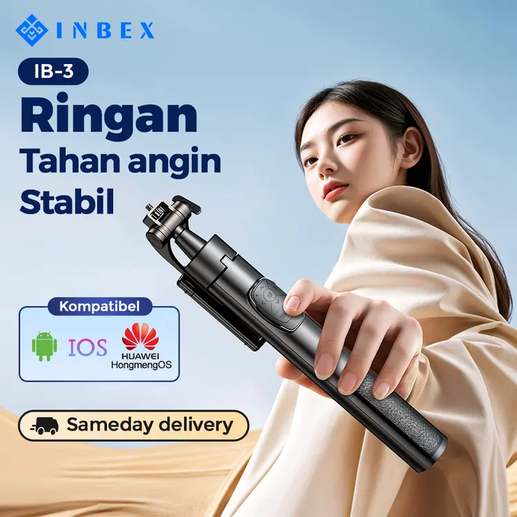 INBEX IB-4 Tripod Multifungsi 160cm Tongsis Tripod Bluetooth remote Self Stick 1/4 Tongsis Selfie Stick Vlog Video Holder untuk Handphone Hp Gopro