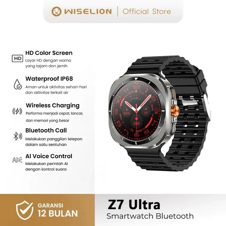 WISELION Z7 Ultra Outdoor Smartwatch |Ultra-large screen||Compass|Health Control | Custom Wallpaper