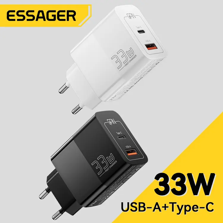 Essager Pengisi Daya USB Type C 33W Pengisian Cepat A+C PQ QC Fast Charging Adapter