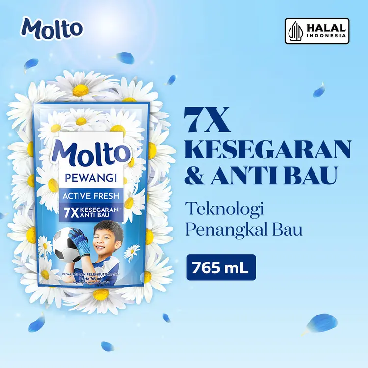 Molto Pewangi Pakaian Active Fresh 7x Kesegaran & Anti Bau 765ml