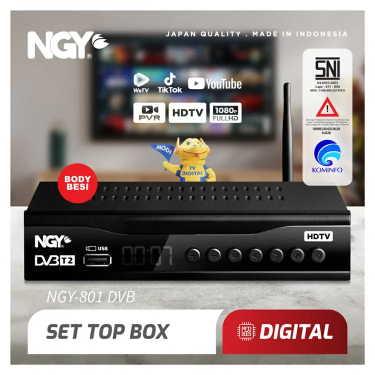 NAGOYA Digital Set Top Box HD Besi / STB DVB T2 Receiver | 801 NAGOYA