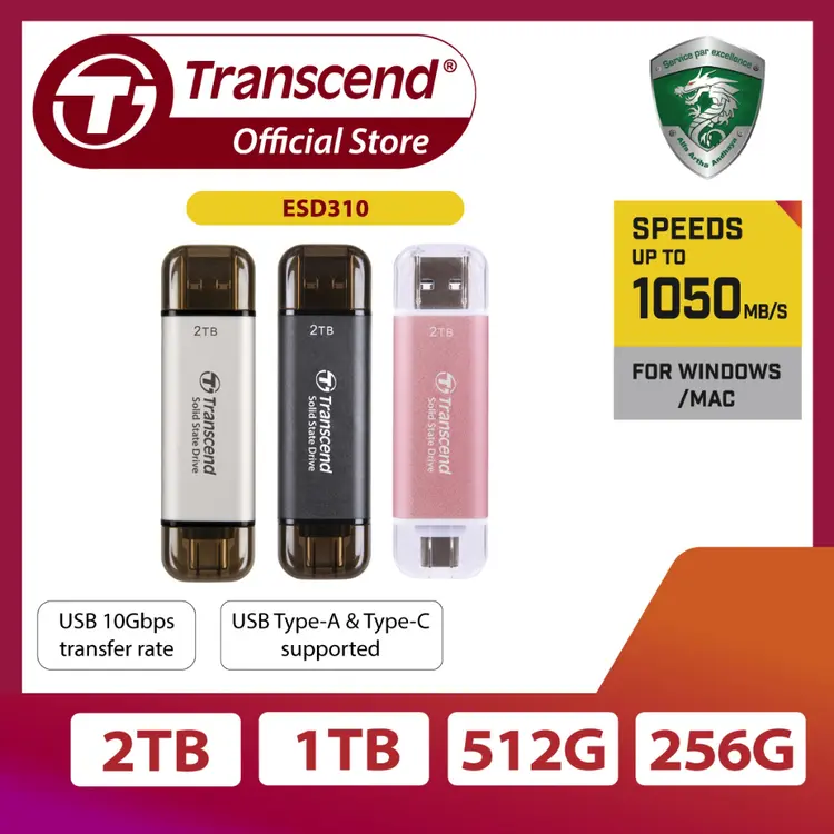 Transcend External SSD ESD310 [C-Black / S-Silver / P-Pink]
