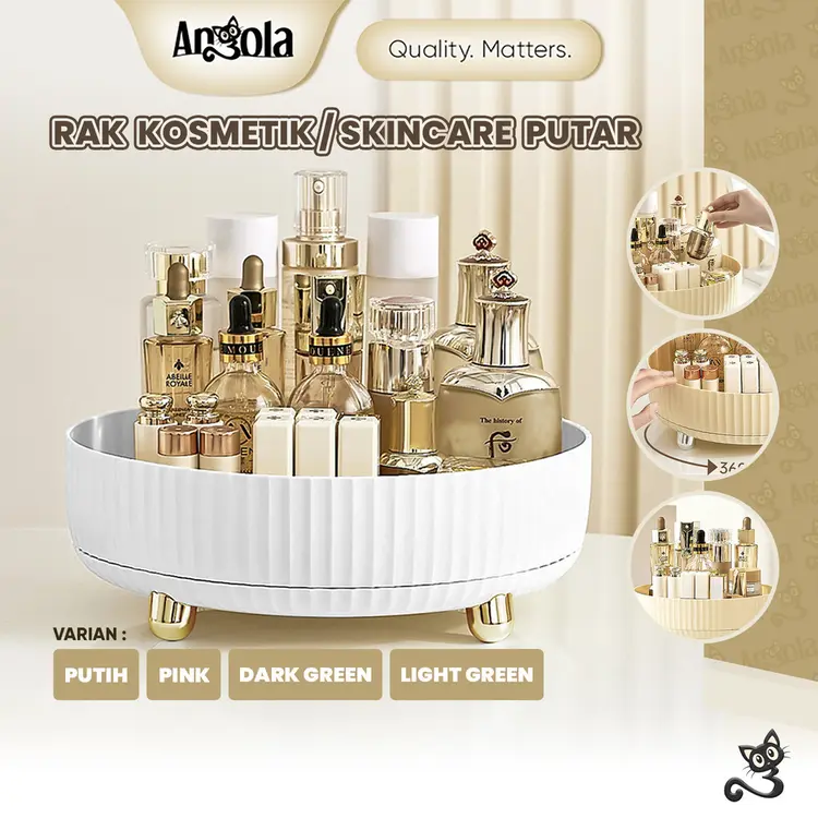 ANGOLA Rak Putar Skincare/Kosmetik C100 Tempat Penyimpanan Makeup Storage/Rak Make Up Organizer