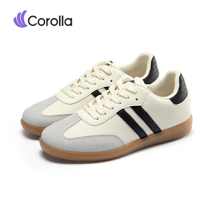[ready stock]COROLLA Sam-ba Sepatu Sneakers Wanita Sepatu Kerja Wanita Fashion bahan berkualitas tinggi warna hitam  Cream-Request penulisan