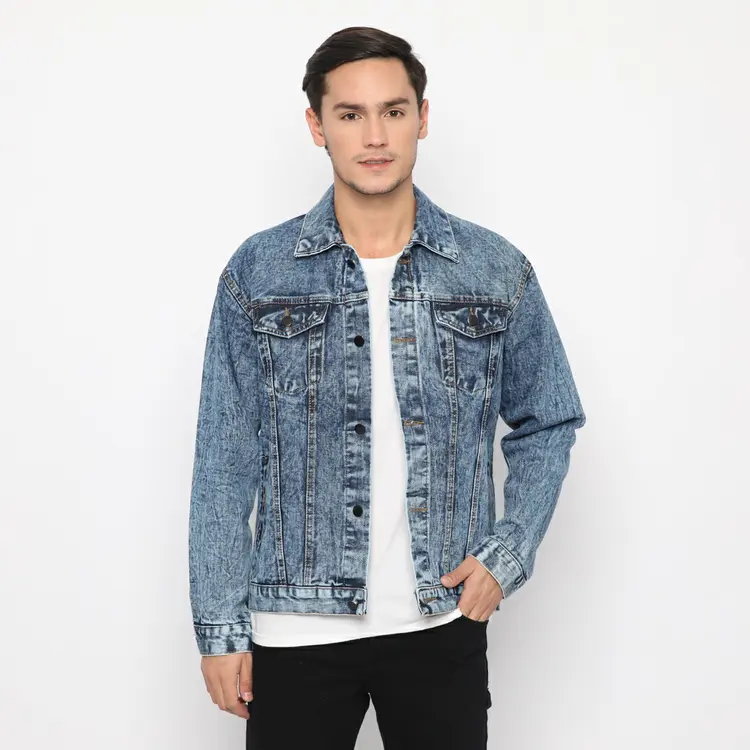 Trondheim Jaket Jeans Pria Damien Ocean Bluewash