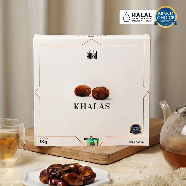 Timur Tengah Kurma Khalas 1 kg Premium Kholas Dates Manis Lembut Original High Quality